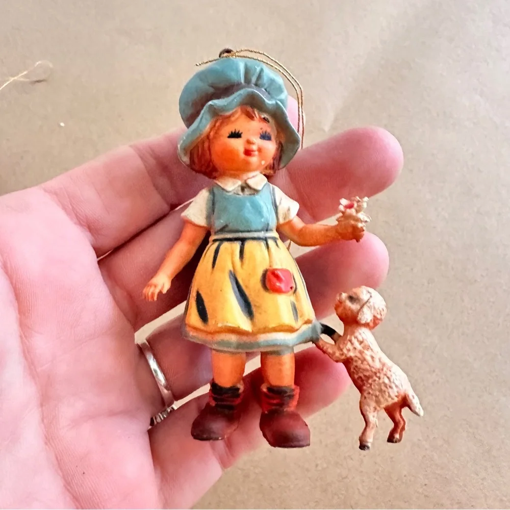 Vintage lot of 4 Bradford Christmas ornaments kids